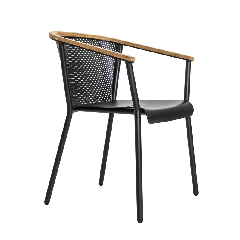 Riad Outdoor Dining Armchair, Anthracite, No Cushion