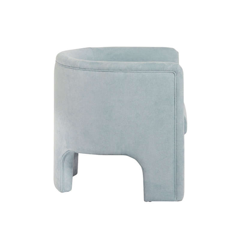 Lansky Barrel Chair, Light Blue Chenille