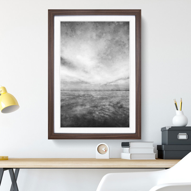 Beach Horizon - Picture Frame Graphic Art Print, Walnut Framed, 87cm H x 62cm W x 2cm D