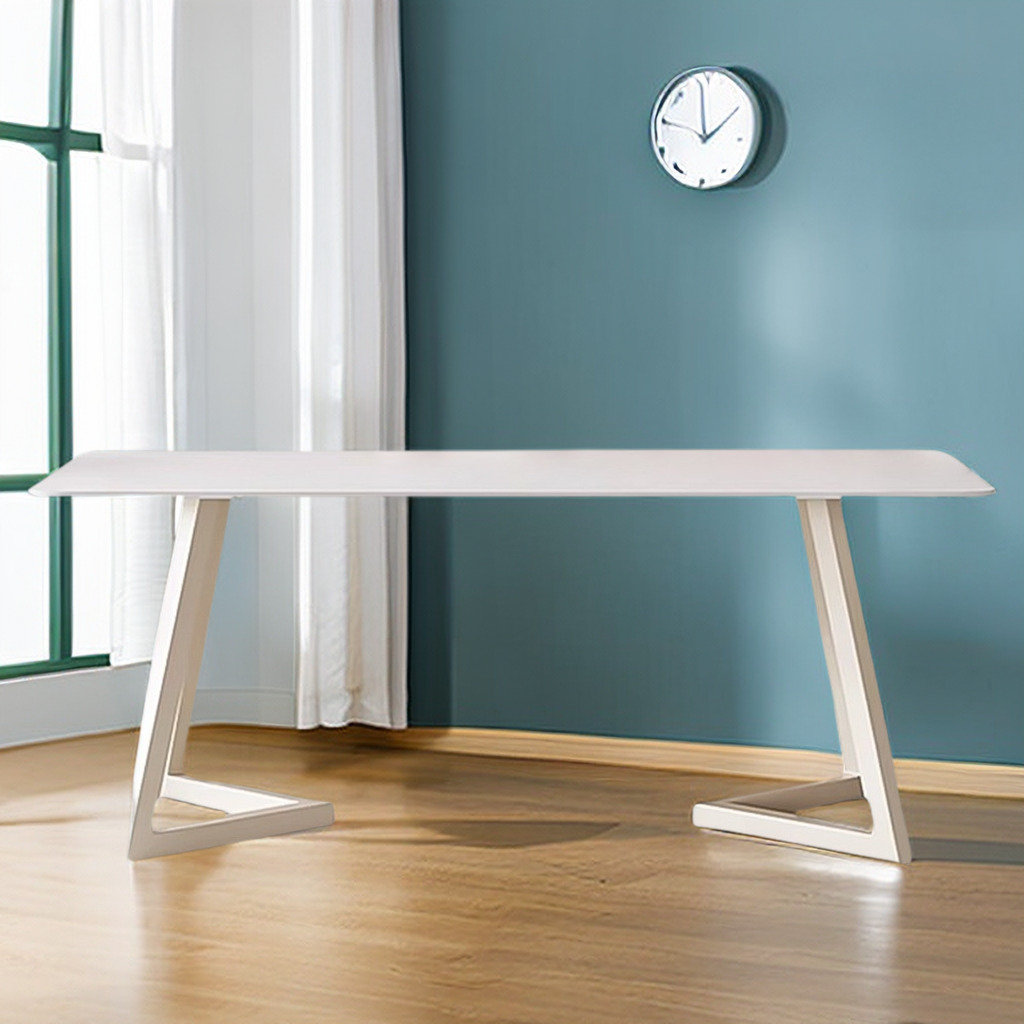 Brayden Studio 62.99" White Sintered Stone tabletop Rectangular Dining ...