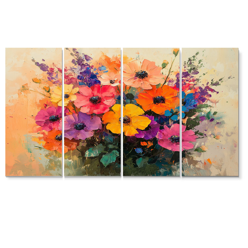 Heurich - coquelicots - art mural traditionnel, H 32 po x l 64 po, 4
