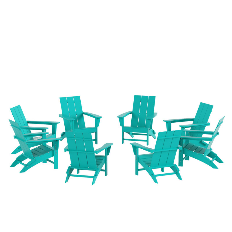 Ensemble de chaises Adirondack pliables Joubert, Turquoise