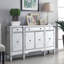 Style sophistiqué - Armoire d'appoint avec rangement à 4 portes en miroir mâle Silverki