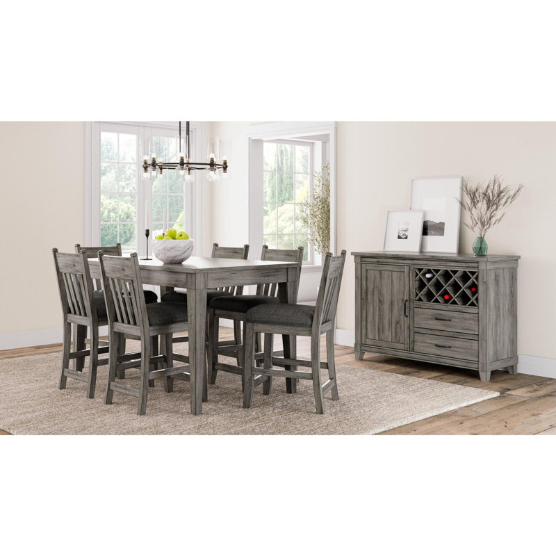 Ensemble de 2 tabourets de comptoir gris rustique