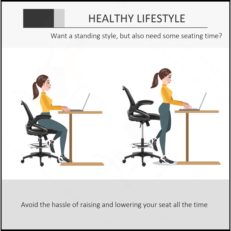 Versatile Mesh Drafting Chair With Advanced Ergonomic Features For Optimal Comfort