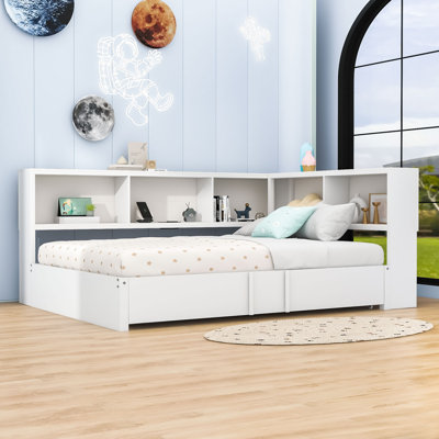 Full Metal Daybed with Storage and Trundle and USB Ports by Latitude Run