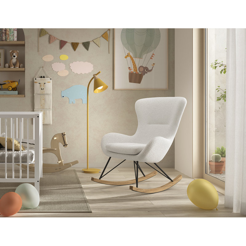 Rocky Upholstered Rocking Chair, White