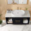 Meuble-lavabo moderne et peu encombrant avec lavabo ovale en céramique pour les petites salles de bain