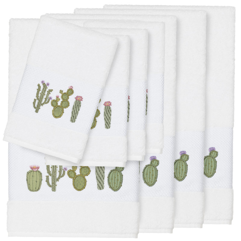 Mila 8 Piece Turkish Cotton Towel Set, White