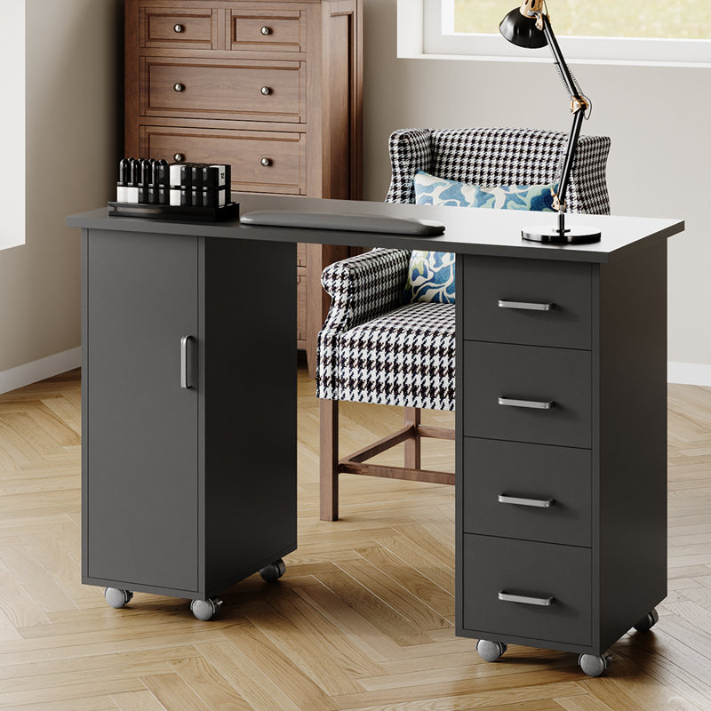 E1-grade Particleboard Makeup Organiser, Dark Grey