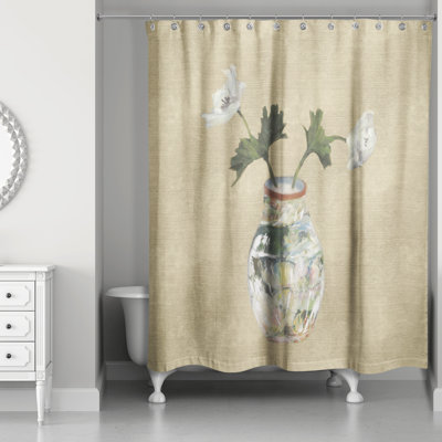 Colorful Vase with Florals Shower Curtain