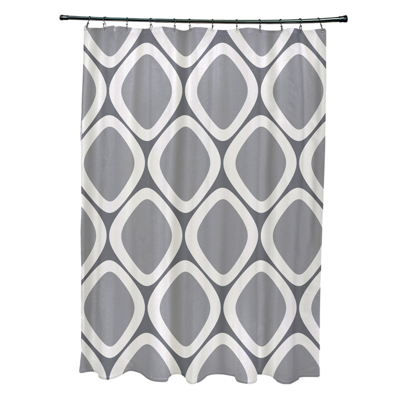 Schacher Geometric Shower Curtain, Dark Gray/Gray