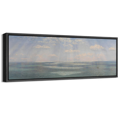 Coastal Beach " Sunshines On The Peaceful Ocean And Clear Blue Sky Modern Art Nautical Extra Large Pictures "
