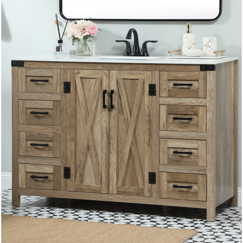 Ensemble de meuble-lavabo simple 48 po Slayton, Chêne naturel