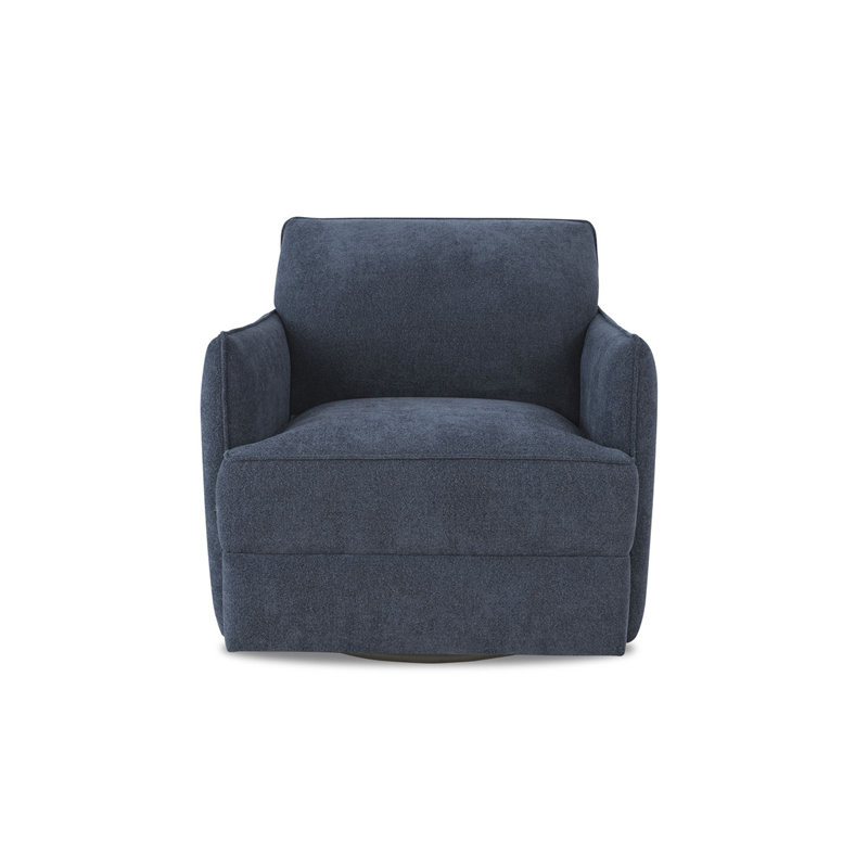 Fauteuil pivotant bleu 360 ° Evalina, Polyester bleu