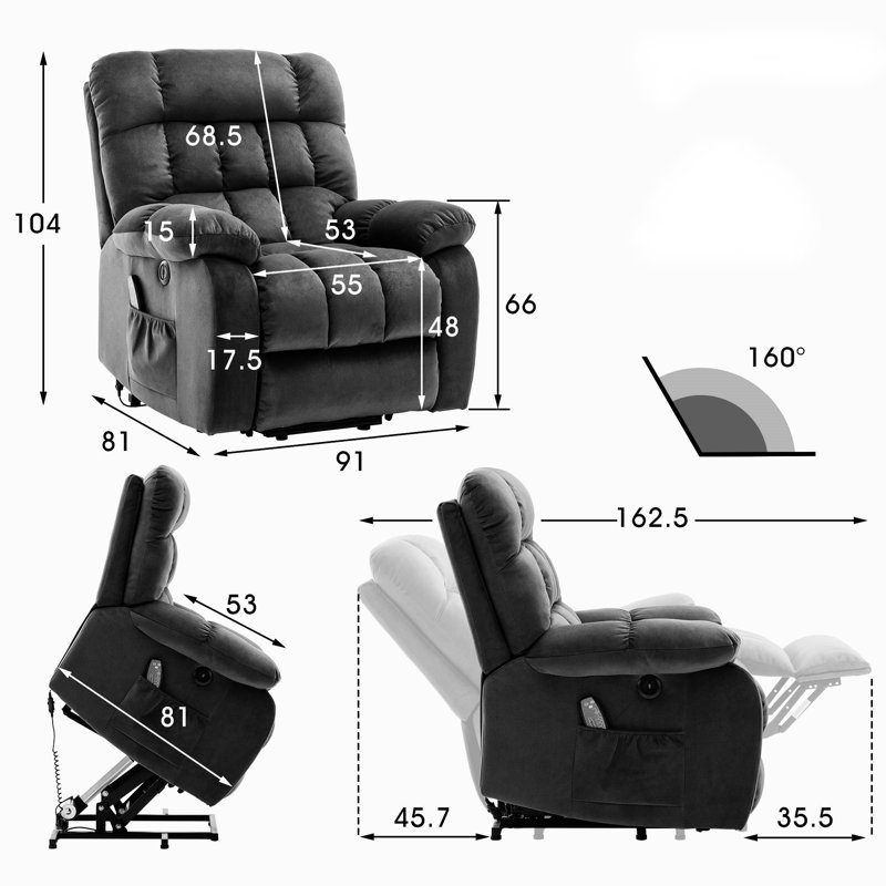 Medfield 91cm Wide Standard Recliner with Massager