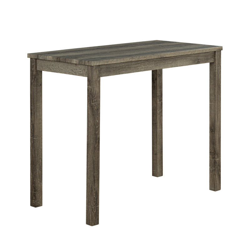 Brown/Beige Transitional Counter-Height Dining Set - 42"W Table W/ Biscuit-Tufted Stools, Rubberwood & Engineered Wood ?