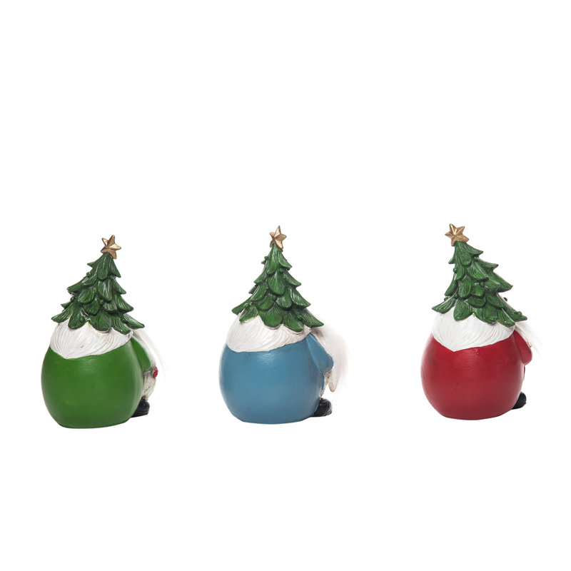  Ensemble de 3 gnomes en résine