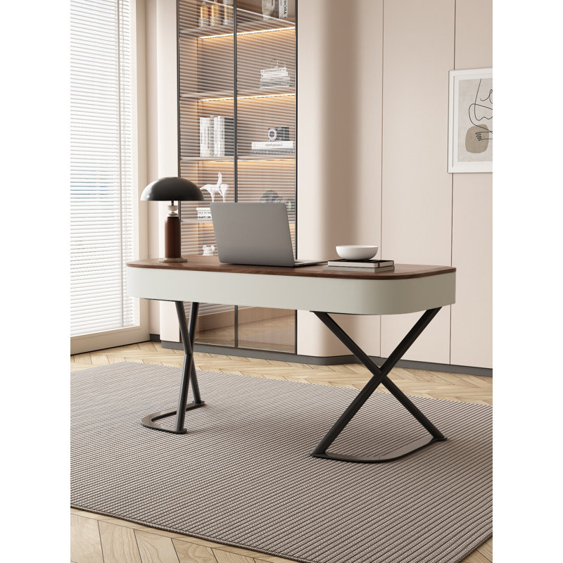 Bureau d'écriture rectangulaire, H 30 po x l 55 po x P 23,6 po, Brun