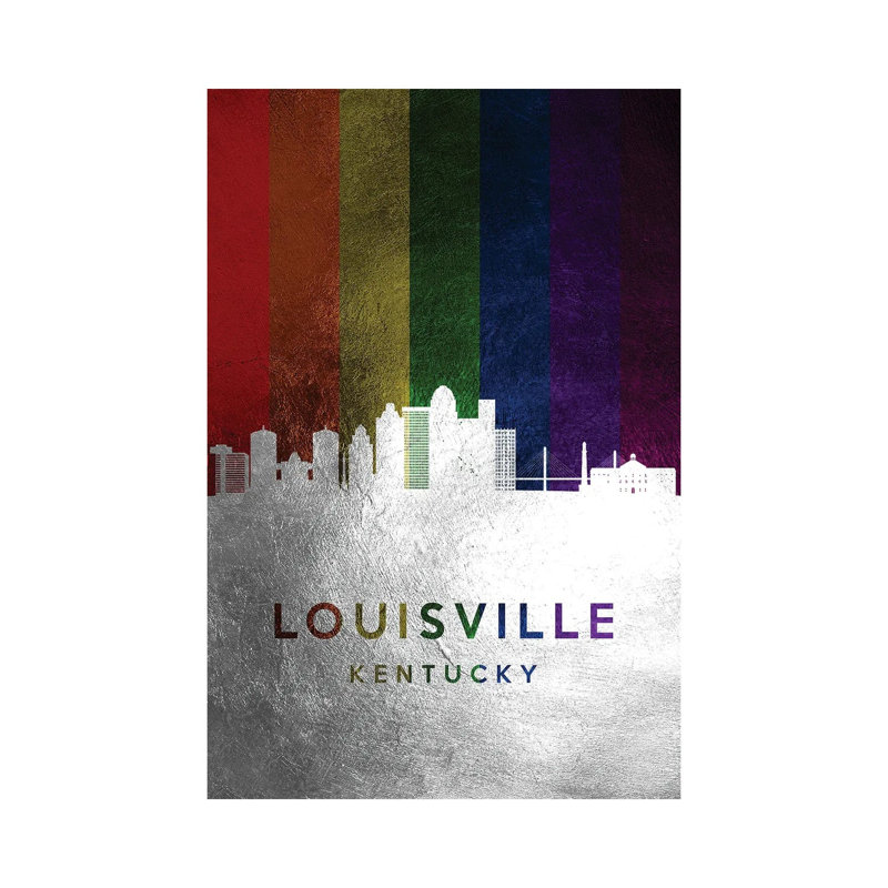 Louisville Kentucky Spectrum Skyline by Adrian Baldovino - Wrapped Canvas Print, 20.32 cm H x 30.48 cm W