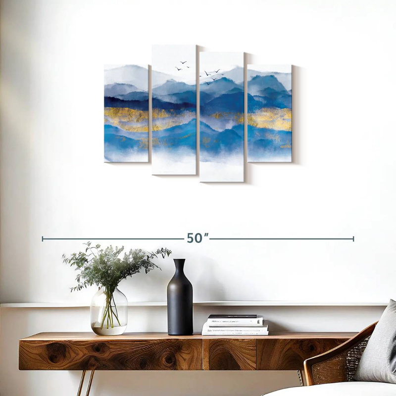 " Mountain Layers " 4 - Pieces, 22" H x 36" W x 1" D