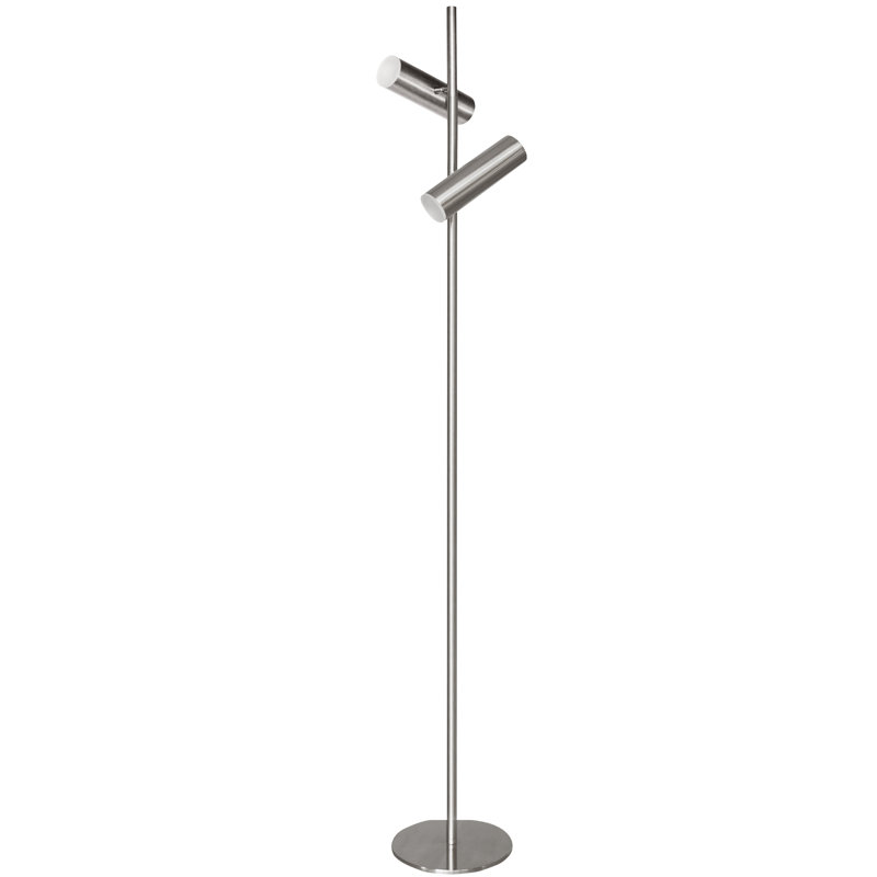 62.25'' LED Tree Floor Lamp, Satin Chrome