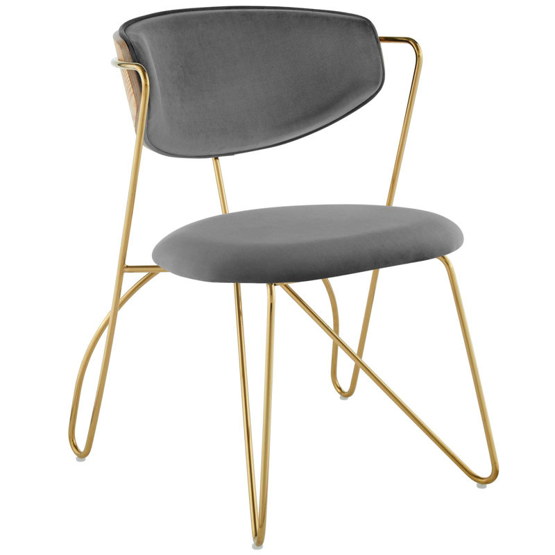 Chaise en velours Performance Prevail, Noir, Or