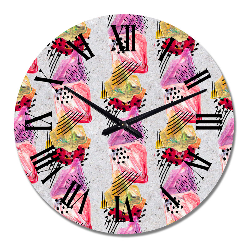 Horloge murale rose et rouge, Surdimensionné