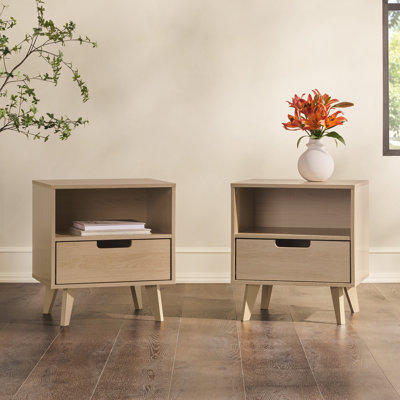 Merrylee 1-Drawer Nightstands with Open Cubby