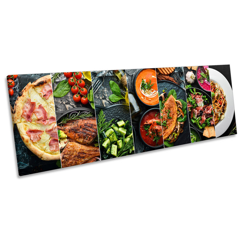 Food Dishes Collage - Wrapped Canvas Panoramic Print, 60.96cm H x 182.88cm W
