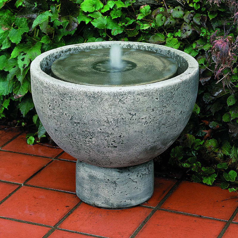 Rustica Weather Resistant Birdbath Fountain, Travertine