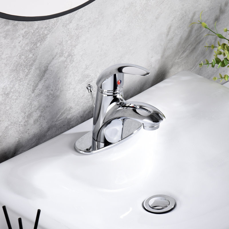 Robinet de lavabo de salle de bain à fixation sur comptoir avec drain Nita Vantage - Chrome poli, Chrome poli