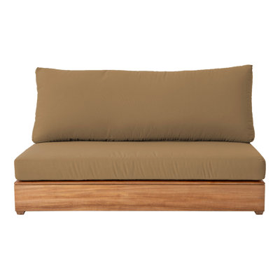Arrindell 60'' Wide Rectangular Teak Patio Sectional with Sunbrella® Cushions