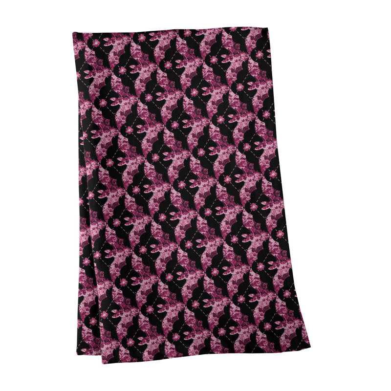 Serviette de thé floral, Sergé de coton, Rose