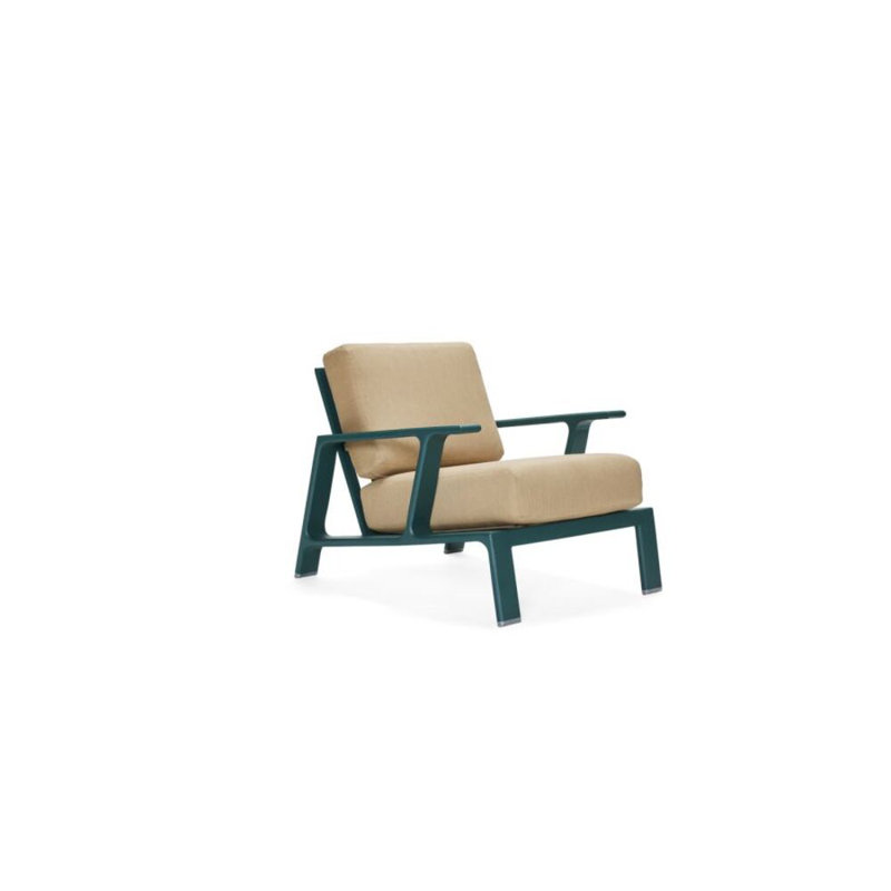 Elevation Outdoor Lounge Chair, Denver Scarlett Sunbrella®, Chestnut Brown