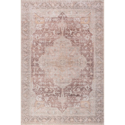 Ibin SplashGuard Medallion Machine Washable Area Rug