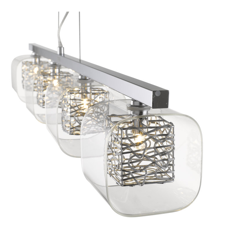 Kidsgrove 4 - Light Copper Kitchen Island Pendant, Chrome