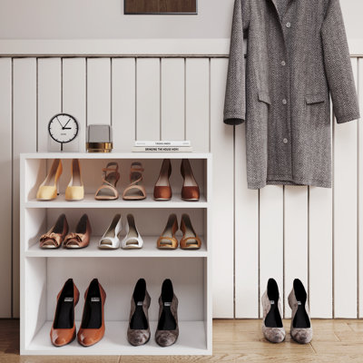 Latitude RunÂ® Shoes Rack, Free Standing Wood Closet Organizer Unit