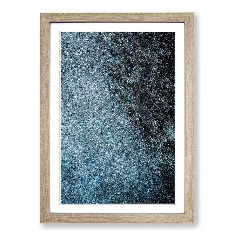 Speckles of Midnight in Abstract - Picture Frame Graphic Art Print, Oak Framed, 87cm H x 62cm W x 2cm D