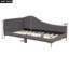 Lit de jour simple tapissier avec tête de lit et accoudoirs, pieds de support, gris-889170883-889170881