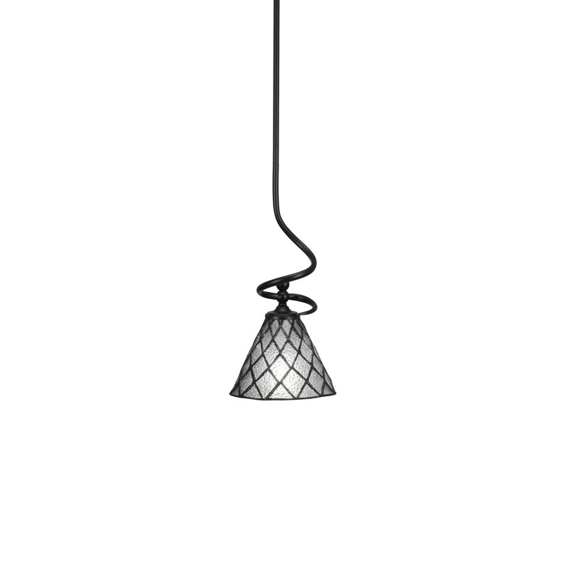 Mini-luminaire suspendu avec tige Capri, Noir mat