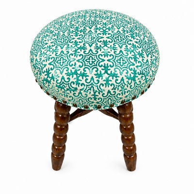 Tabouret de bar rembourré avec structure en bois d'acacia massif Spindle
