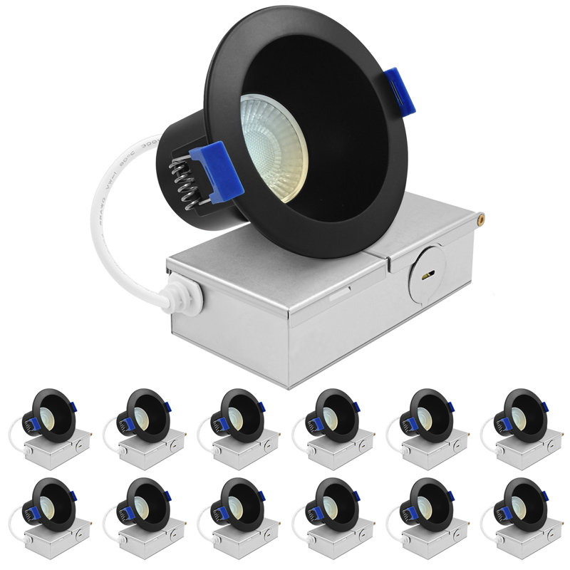Plafonnier encastré à DEL 3 pouces Luxrit J-Box 8W 5CCT 2700K / 3000K / 3500K / 4000K / 5000K 840LM Dimmable Canless Downlight
