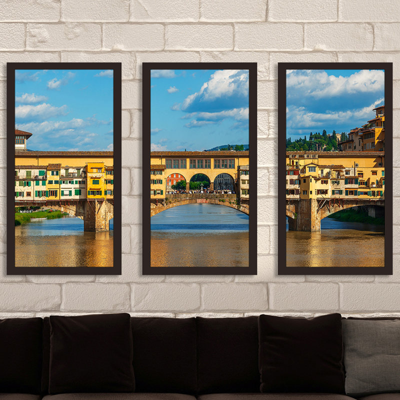 Toscane, Italie - Ensemble de 3 reproductions de photos sur acrylique, H 25,5 po x l 40,5 po x P 1 po