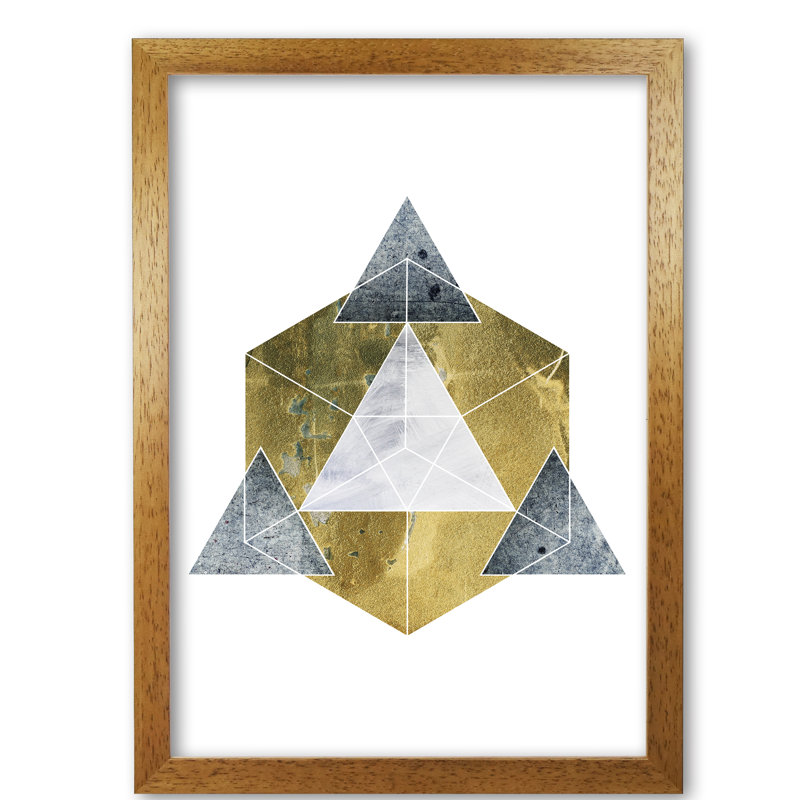 Geo Abstract - Print, 30 cm H x 21 cm W x 5 cm D, Honey Oak Frame