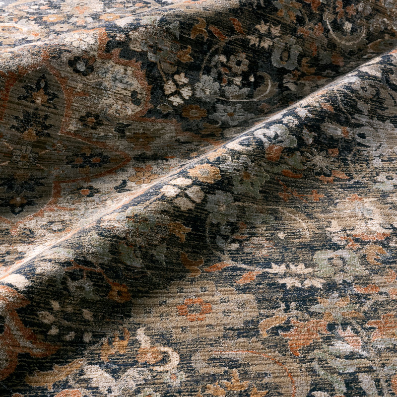Miko Soft Power-Loomed Oriental Area Rug with Distressed Medallion, Rectangle 8' x 10'6"