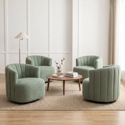 Musaab Upholstered Swivel Barrel Chair