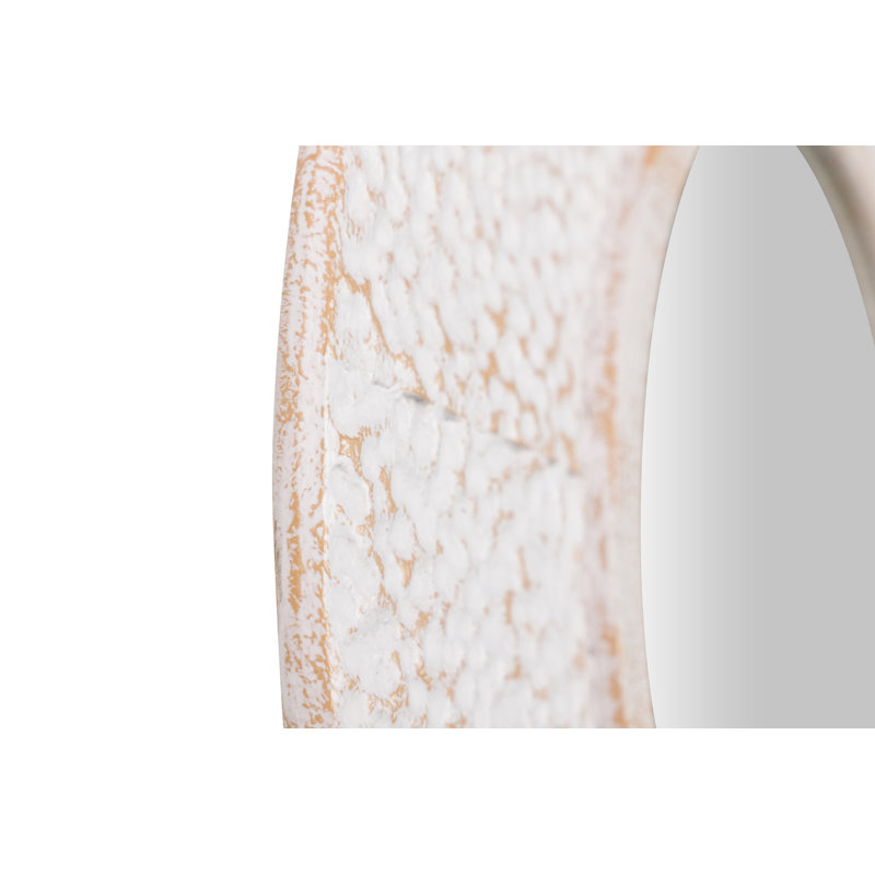 Metal Round Mirror, Beige