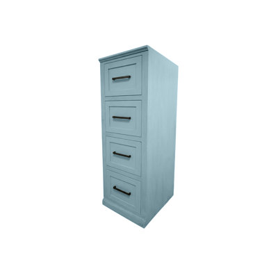 Modern Solid Wood 4 Drawer File Cabinet