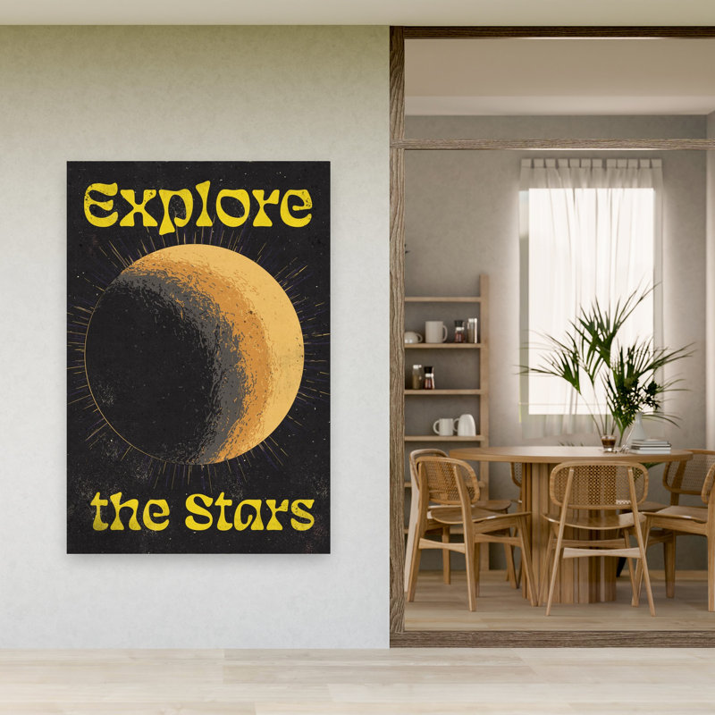 Explorez les étoiles, rétro, paysage abstrait rétro, art mural, H 60 po x l 40 po